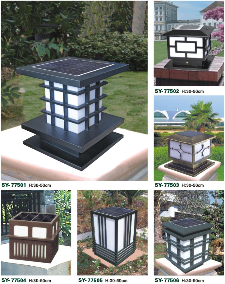 方形太陽能LED柱頭燈